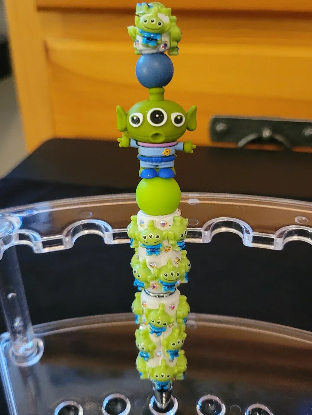 Green Alien Stackable Beaded Pen